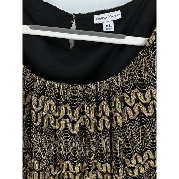 NWT Rebecca Malone Lace Overlay Metallic Gold Flowy Size Xl - Picture 4 of 14